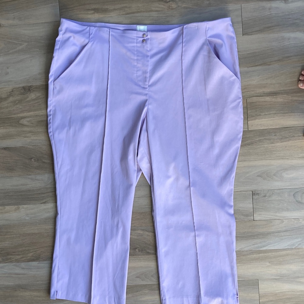 Zac & Rachel lavender pant with stretch career office business casual 24W - Picture 14 of 16